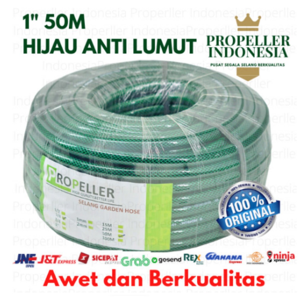 Selang Air Benang Hijau 1Inch 50M Selang Air Anti Lumut Selang Air Taman Elastis