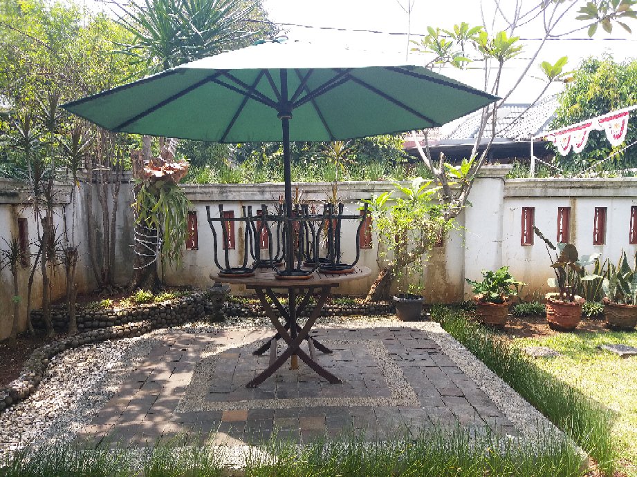 Rangka Payung Tenda Taman / Rangka Tenda Payung Taman Kayu Jati Finishing Melamik