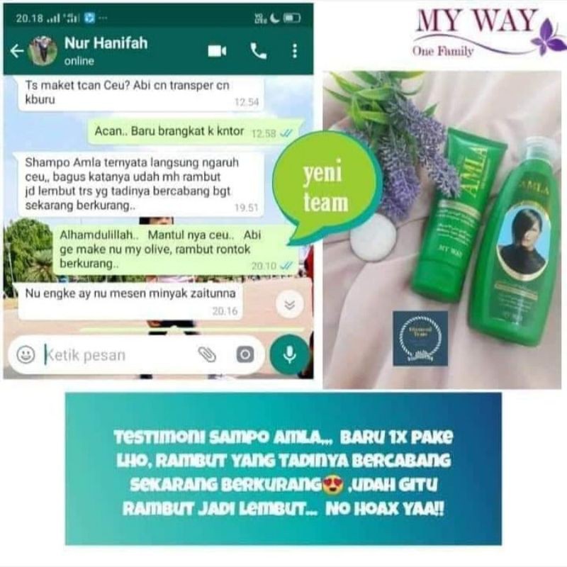 MY WAY Shampo  Amla// Hair Blossom MY WAY  anti uban mampu mencegah pertumbuhan uban baik genetik atau yg sudah berumur