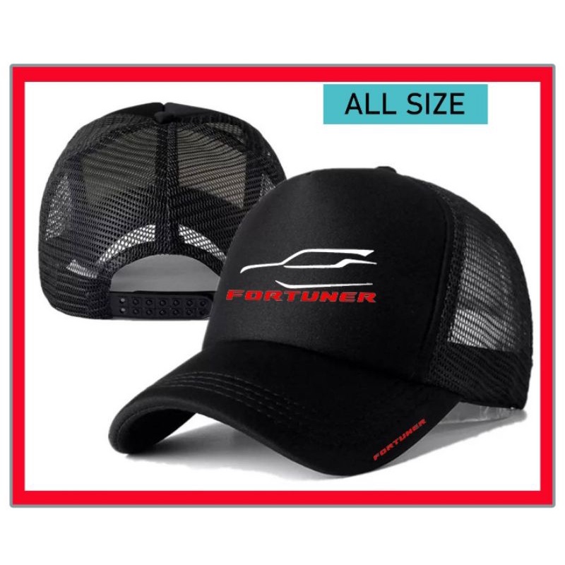 topi trucker berlogo Fortuner mobil