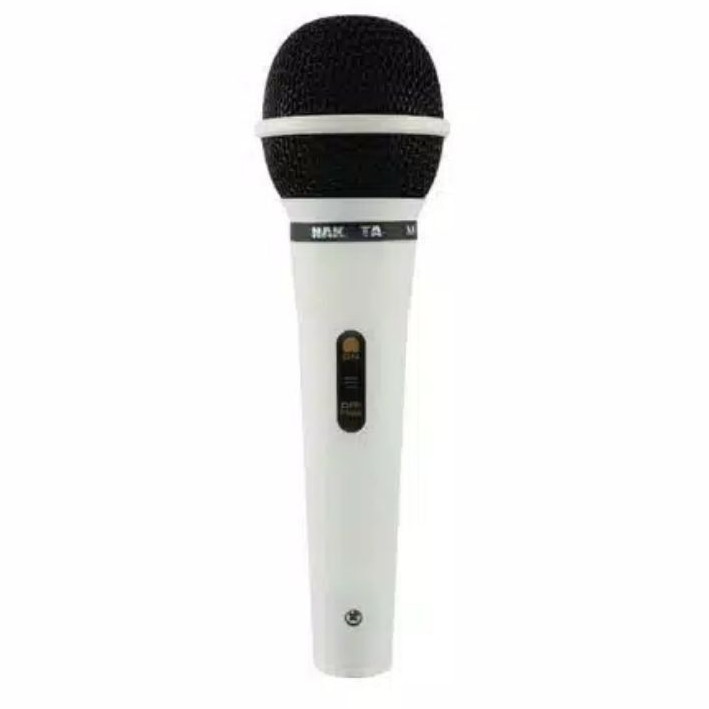 mic kabel NAKATA NK-137 mik karaoke murah berkualitas suara bagus professional dynamic microphone cable pengeras suara putih