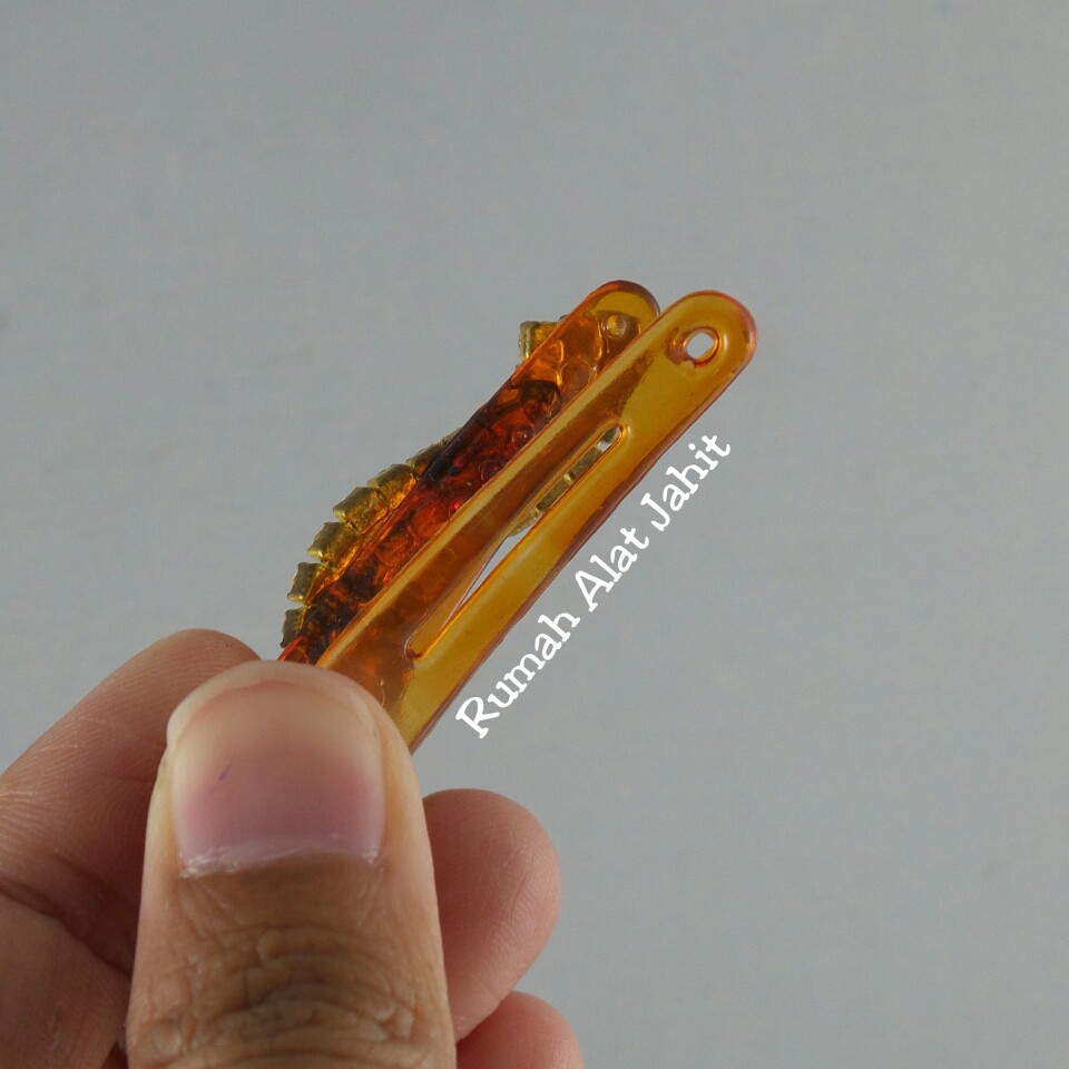 Jepit Rambut / Hair Clip Permata Baris Lengkung 4.5cm