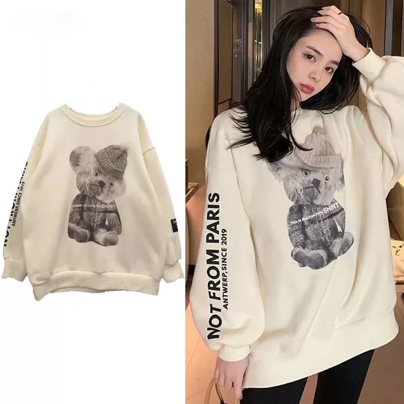 BEFAST - ZSO OOTD Sweater NAYA / NOT FROM PARIS SHIRT SWEATER / Sweater Kekinian Remaja ABG / Oversize Sweater Casual / Sweater Jumbo / Pakaian Wanita Ala Korean style / Sweater Motif / Keluaran Terbaru 2022 / Trendy