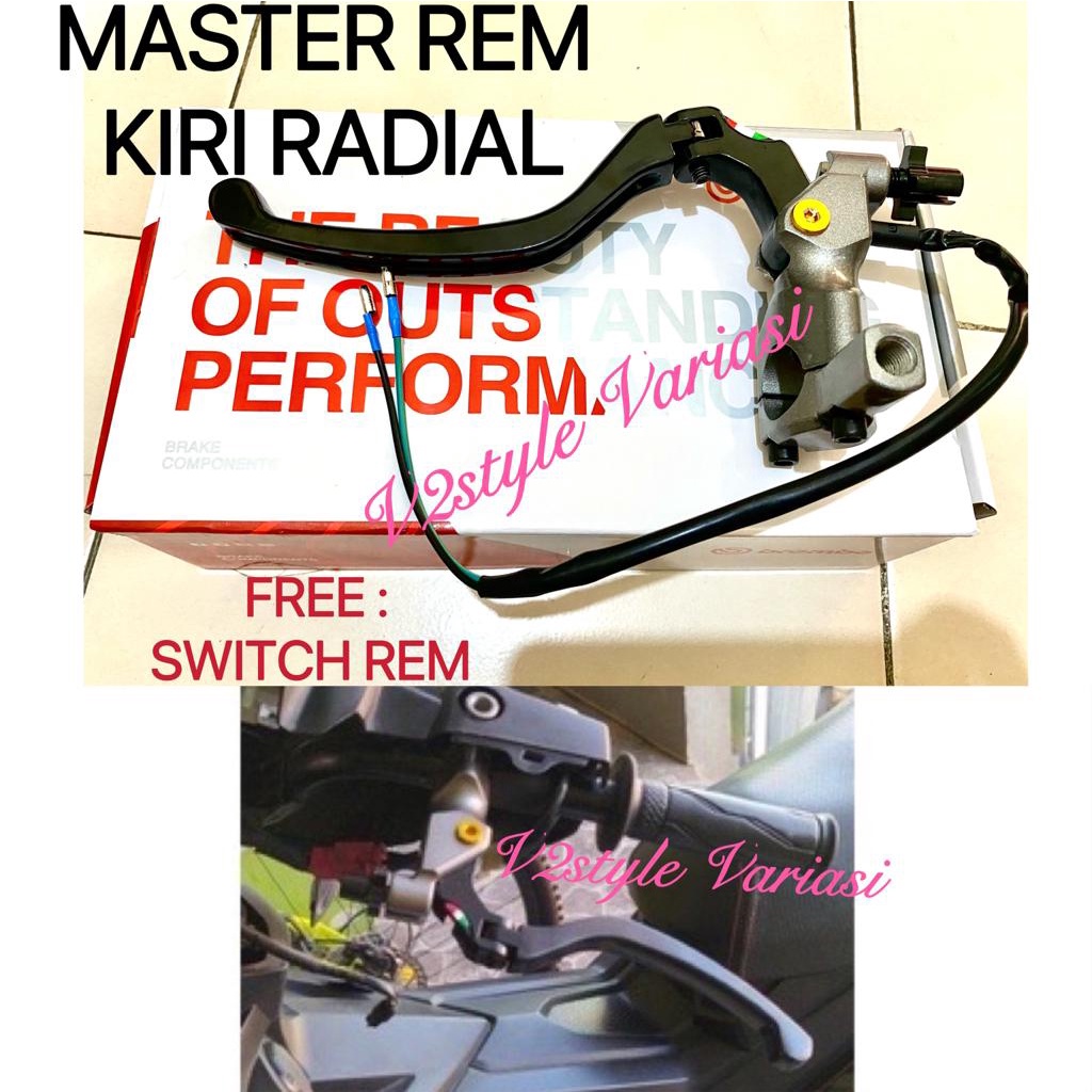 MASTER REM KIRI RADIAL SWITCH REM BISA KOPLING HANDLE KIRI DUDUKAN SPION 14MM SWITS LEXI AEROX FINO MIO XRIDE NOUVO FREEGO BYSON R15 R3 CB150 SONIC SUPRA GTR MEGAPRO BYSON JUPITER MX KING SATRIA FU GSX VIXION CROSS BEAT VARIO NEW SONIC NINJA SCOOPY WR155