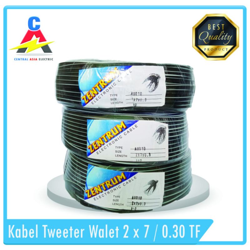 Kabel Tweeter Walet Hitam Putih 2 x 7 / 0.30 TF (100meter)