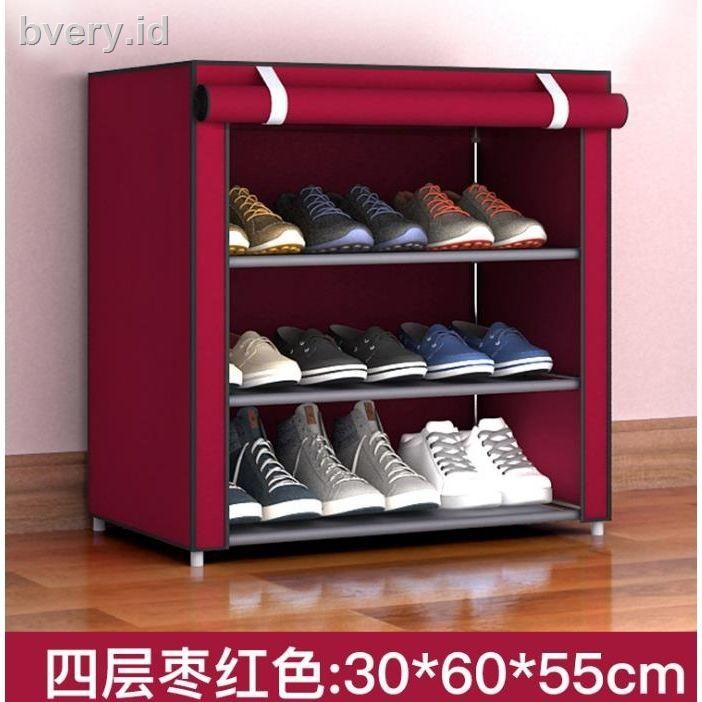 Mini Small Size Shoe Rack 3 Single Cloth Art College Students Dormitory Bed Dust Receive Ark Shopee Indonesia