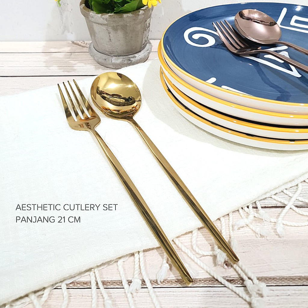 AESTHETIC CUTLERY SET | SENDOK GARPU NORDIC SCANDINAVIAN LIVING