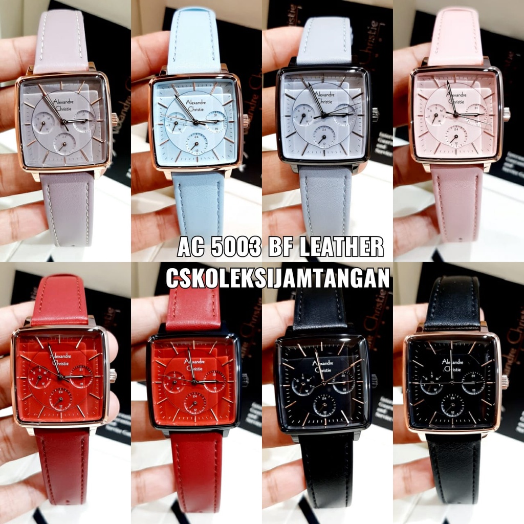 JAM TANGAN WANITA ALEXANDRE CHRISTIE AC 5003 AC5003 ROSEGOLD LEATHER STRAP ORIGINAL