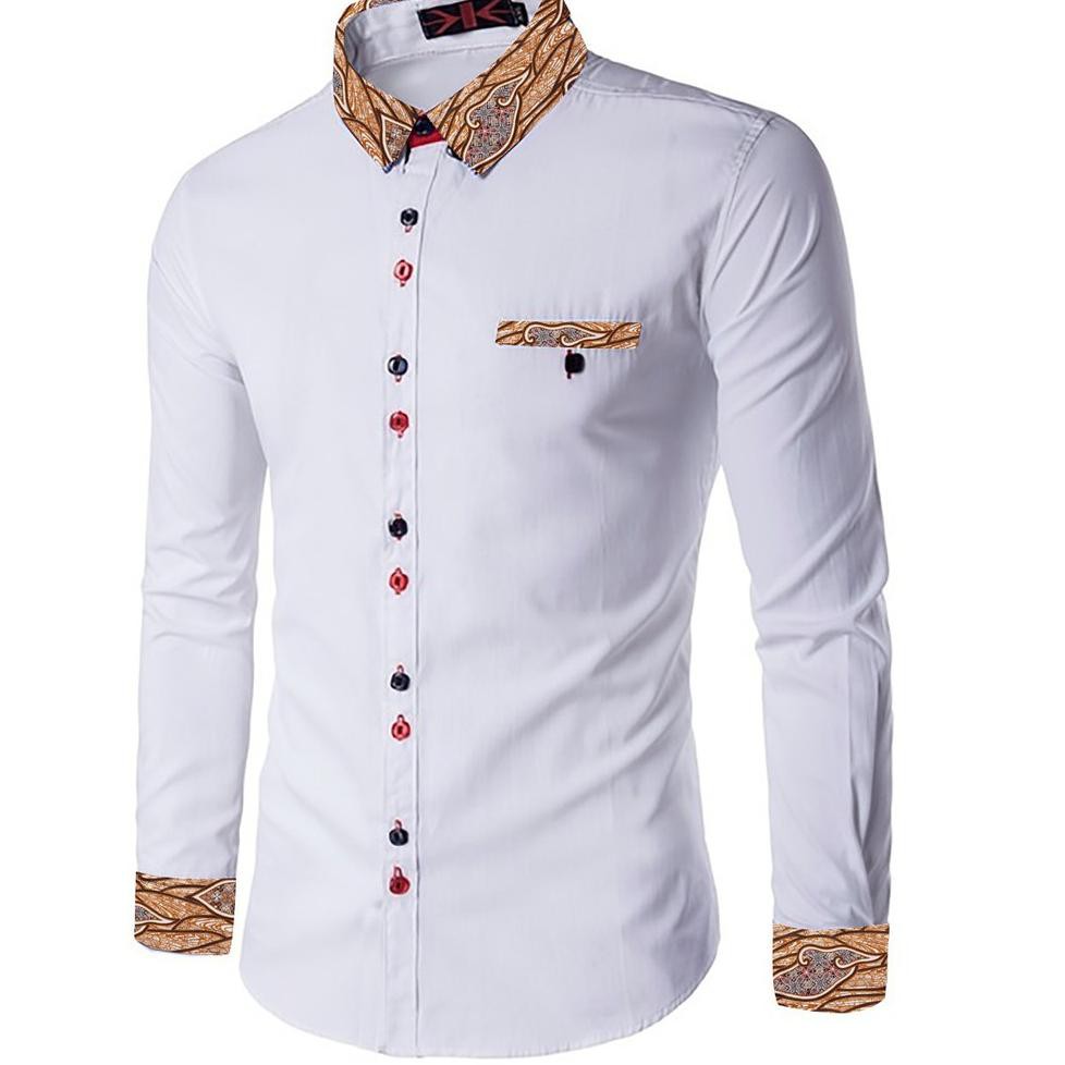 Terlariss* Kemeja Pria | Kemeja Lengan Panjang Zoki Batik | Kemeja Putih | Kemeja Formal ))>>