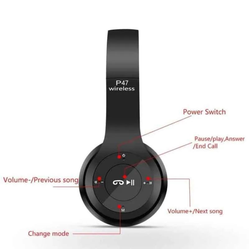 [P-47] Headset wireless Bando Headphone Bluetooth Super Mega Bass