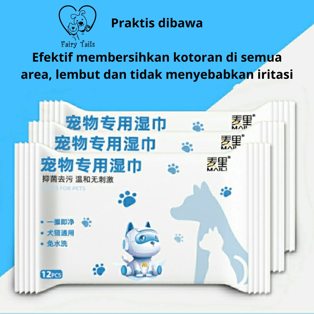 Pet Wipes Wet Tissue Basah Anabul Untuk Anjing Dan Kucing / Tisu Pembersih / Grooming Perawatan Tubuh