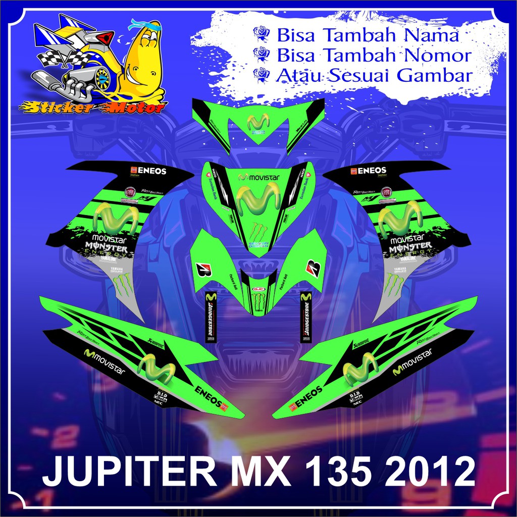 DECAL STICKER YAMAHA NEW JUPITER MX 135 MOVISTAR