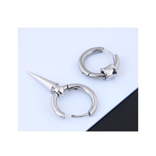 LRC Anting Tusuk Fashion Silver Titanium Steel Stud  A59359