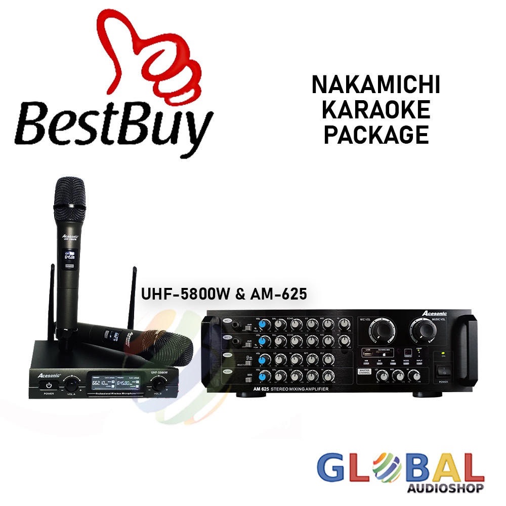 Nakamichi Paket Karaoke NKX-55 AV-110 Speaker Amplifier Microphone Mic NKX55 AV110