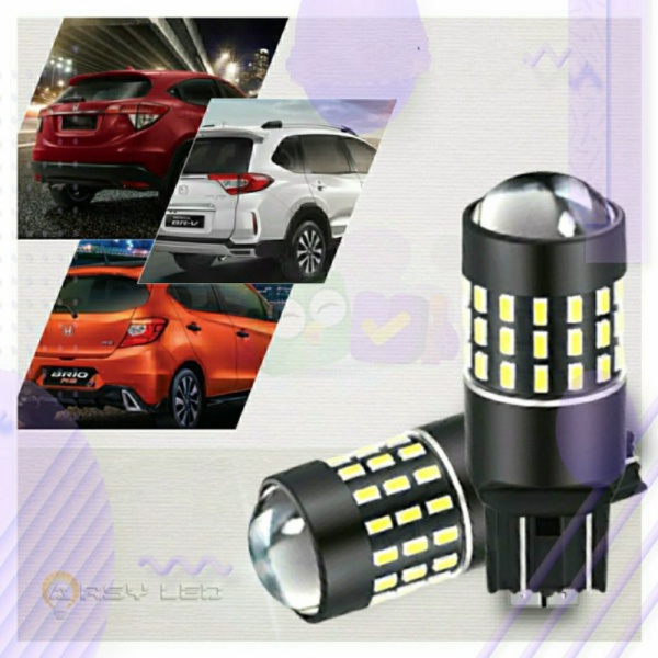Lampu REM mobil Honda Mobilio Brio BRV CITY Freed Lensa Projie 360° - Putih 2 kawat Berkualitas