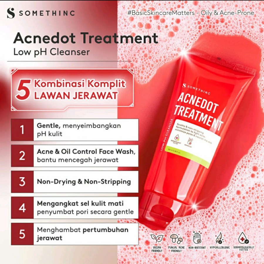 ★ BB ★  SOMETHINC ACNEDOT Treatment Low pH Cleanser 100ml - Sabun Cuci Muka Kulit Berjerawat