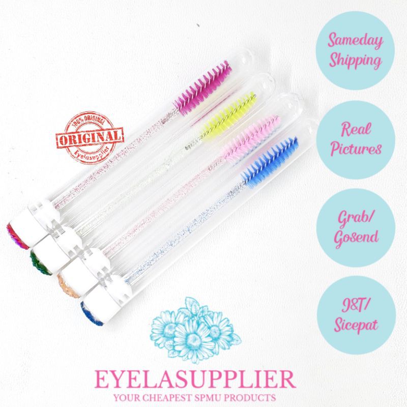 mascara wand glitter dengan tabung with TUBE sisir bulu mata disposal kuas brush maskara