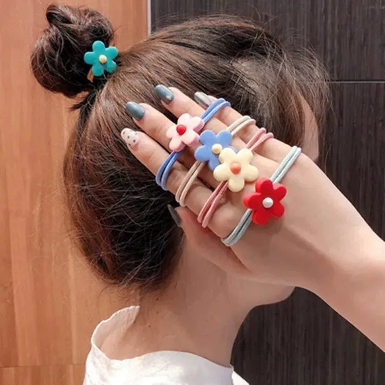 Gadis Korea Tali Rambut Warna Lucu Karet Gelang Warna Permen Cincin Rambut