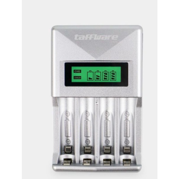 Taffware Charger Baterai 4 Slot LCD Display for AA AAA Nimh NiCD - C903W