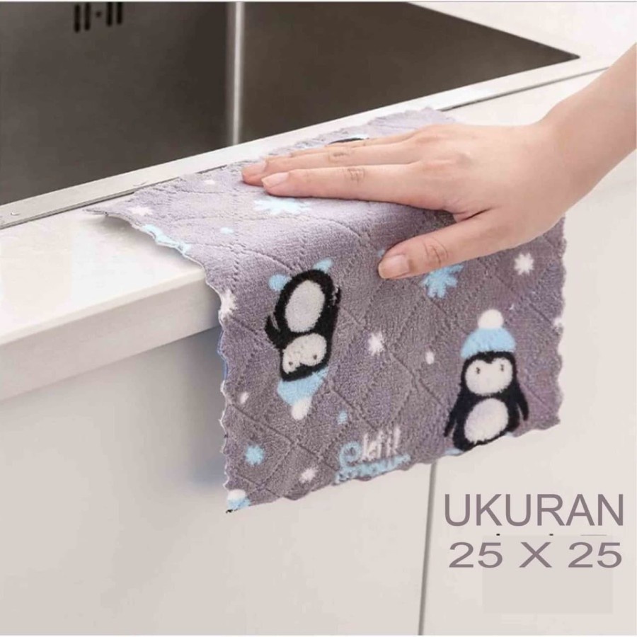 Kain Lap Meja Piring Dapur Anti Minyak Microfiber Serbaguna Serap Air OPO