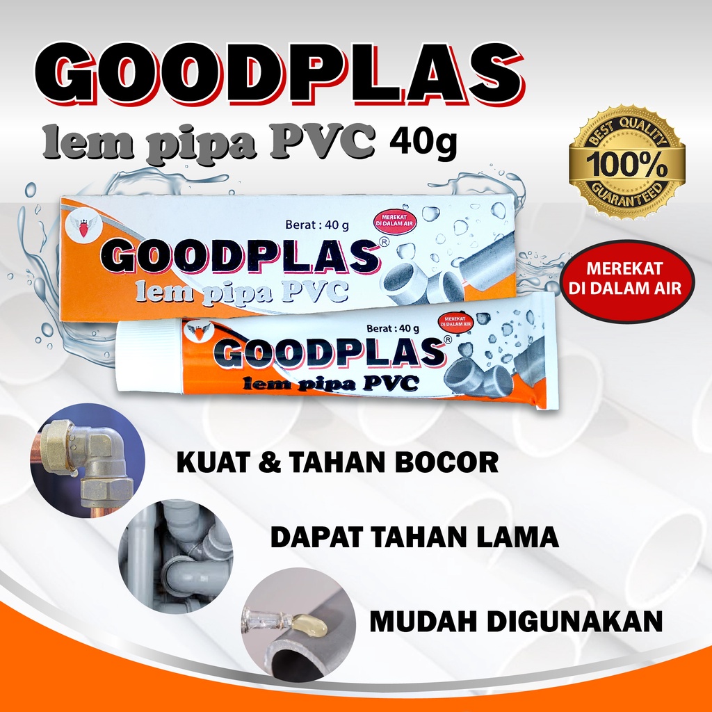 TERMURAH Lem Pipa PVC/ Lem Paralon/ Lem Tahan Air GOODPLAS  Berkualitas