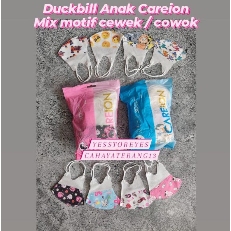 READY DUCKBILL ANAK CAREION 3 PLY MIX MOTIF CEWEK COWOK ISI 50 LBR PER PACK