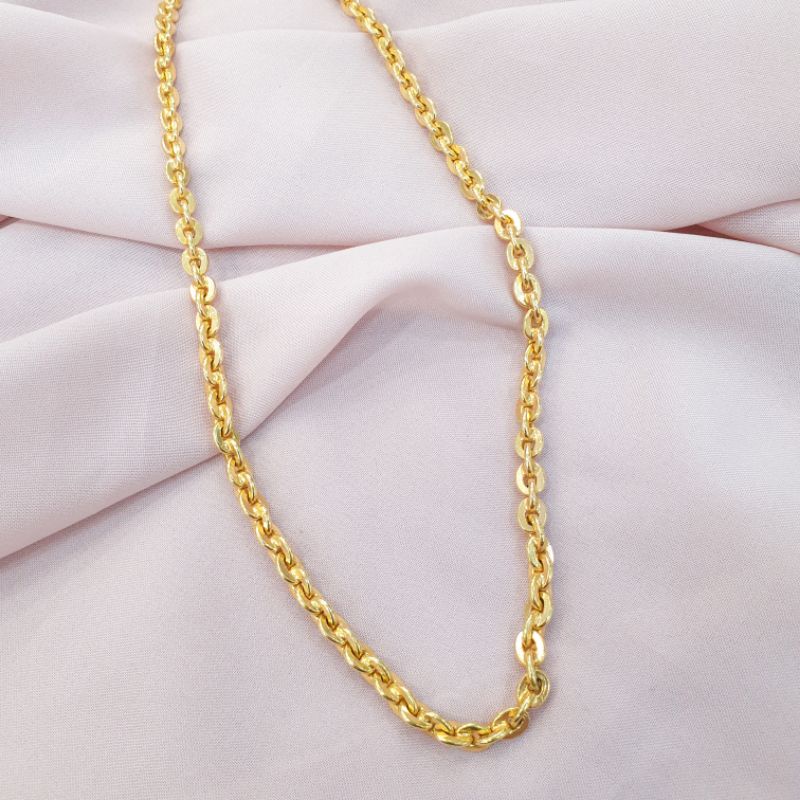Kalung dewasa model rantai nori padat 30 gram emas asli kadar 300