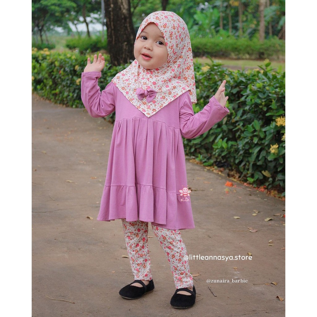 eLBi - Baju Muslim Anak Nayla / Baju Gamis Anak 1-6 tahun / Baju Muslim Anak Perempuan / Tunik Anak