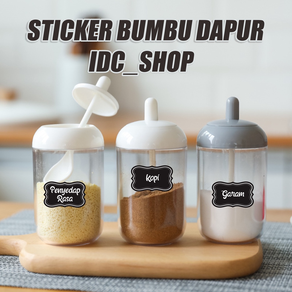 

Stiker isi 30 pcs Bumbu Dapur Waterproof Label Bumbu custom nama bumbu cutting vynil anti air