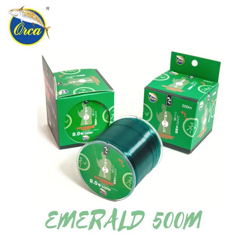 Senar Tali Pancing 500 M Orca Emerald Warna Hijau Lumut 0.26 0.28 0.30 0.35mm Kuat Bisa COD