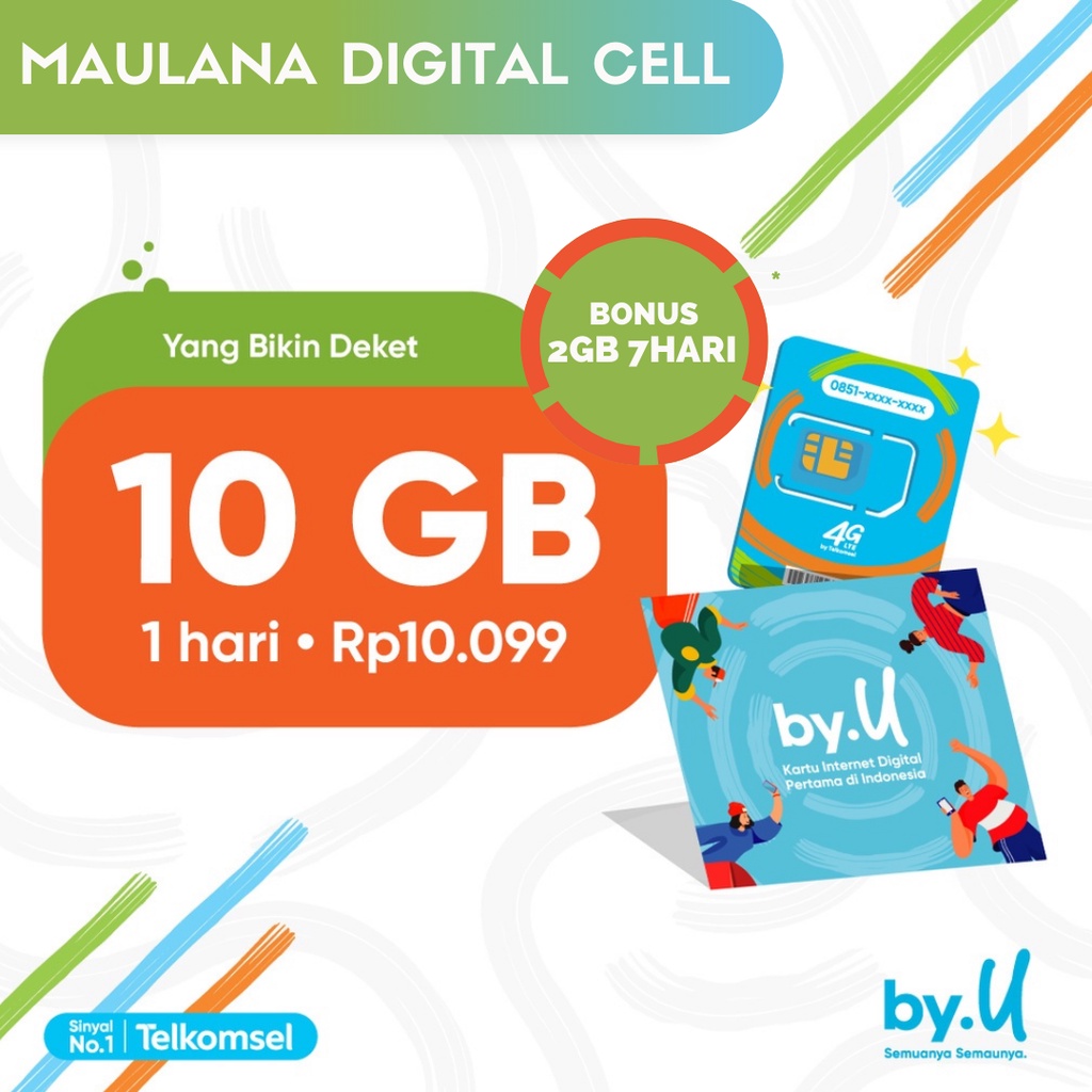 Kartu Perdana byU by.U Kuota 12 GB (10 GB 1 Hari + 2 GB 7 Hari)