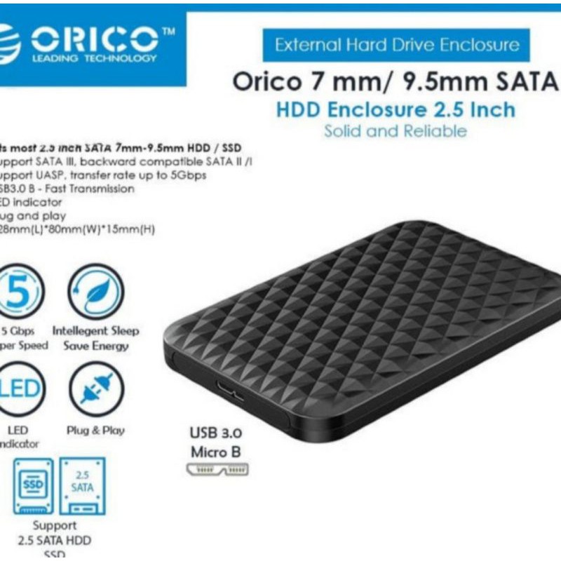 ORICO HDD SSD Casing / Enclosure 2.5&quot; - Hitam