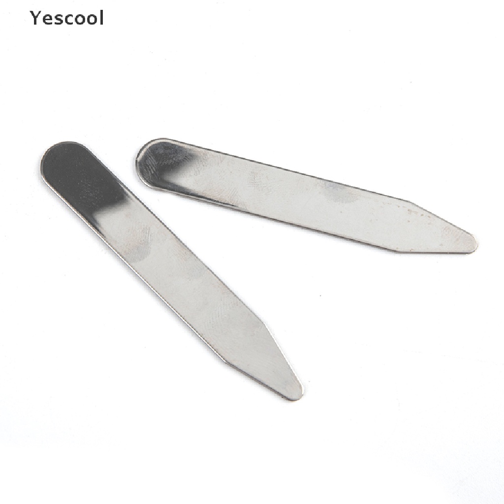 Yes 2Pcs Tulang Leher Bahan Stainless Steel Untuk Dresskemeja Bisnis