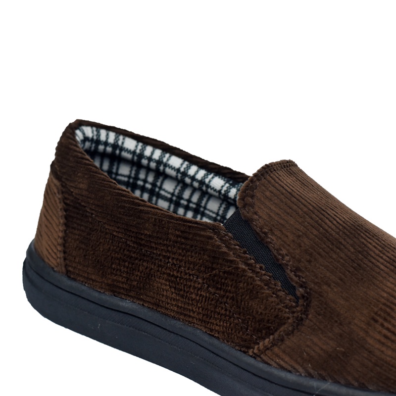 Morningbell - Sepatu pria Murah berkualitas slip on casual mojo brown black sole