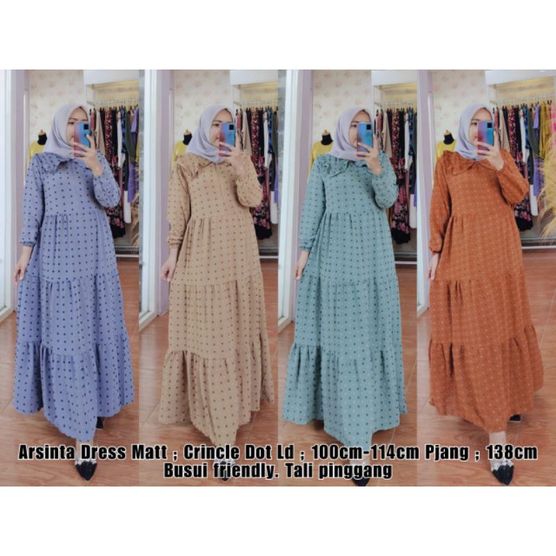 Arsinta DressNew model dress | MIDI | mini dres  | gamis crincle rubiah