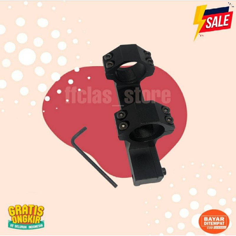 MOUNTING TELESKOPE OD 25 MONTING DOBEL ONE PIECE TELESCOPE F REL 11MM TERMURAH