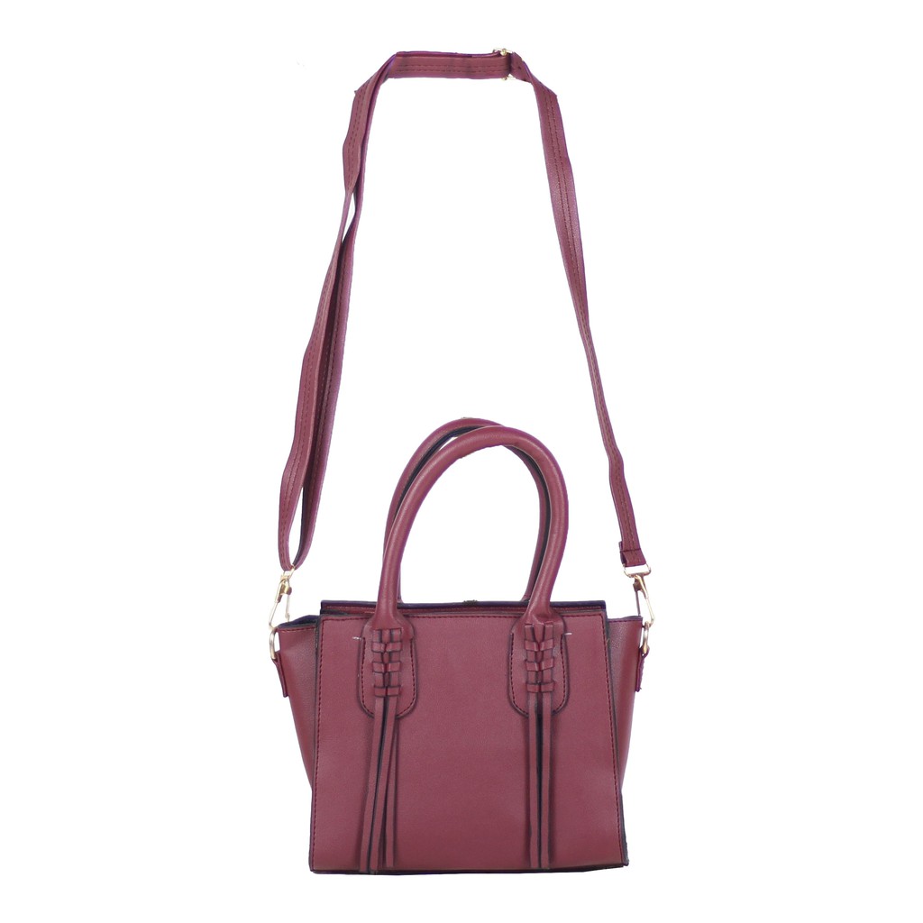 Tas Unik Selempang Wanita Premium Gratia Maroon Tas Ootd Casual Tebal Cantik