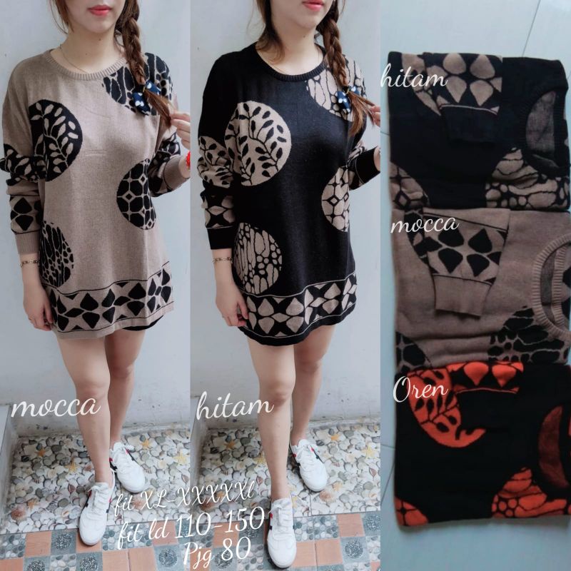 Atasan rajut halus jumbo wanita real pict/blus rajut import big size jumbo