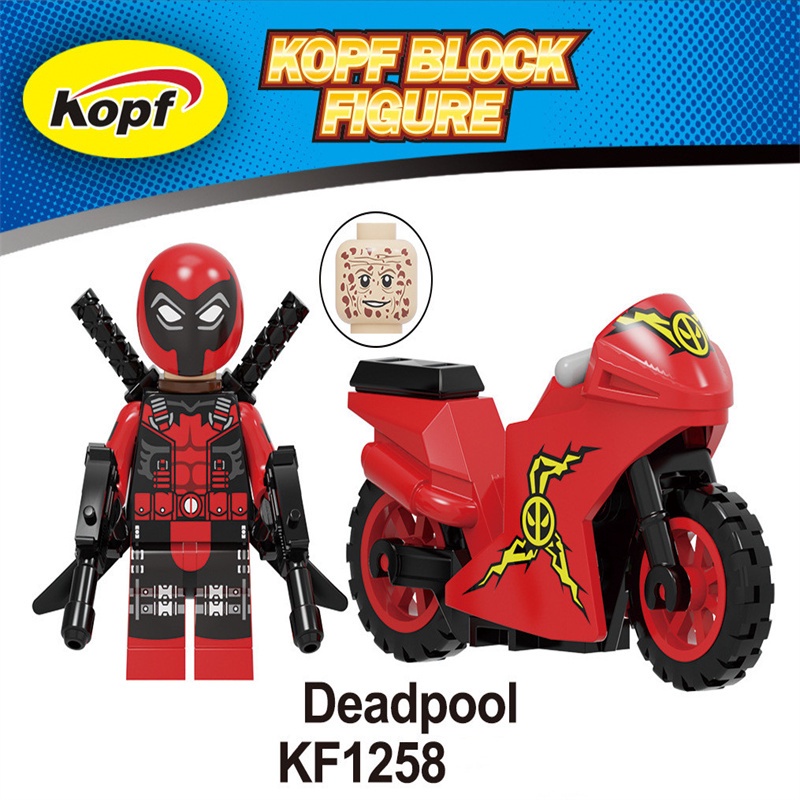 Marvel Mainan Balok Bangunsusun Mini Model Bentuk Deadpool Spider Man Untuk Anak