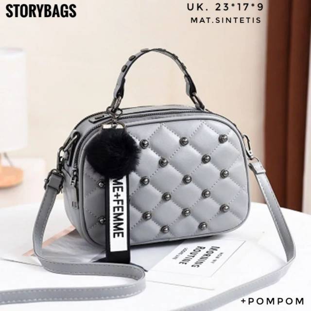 Tas Selempang Stude Oval - Tas Wanita Murah
