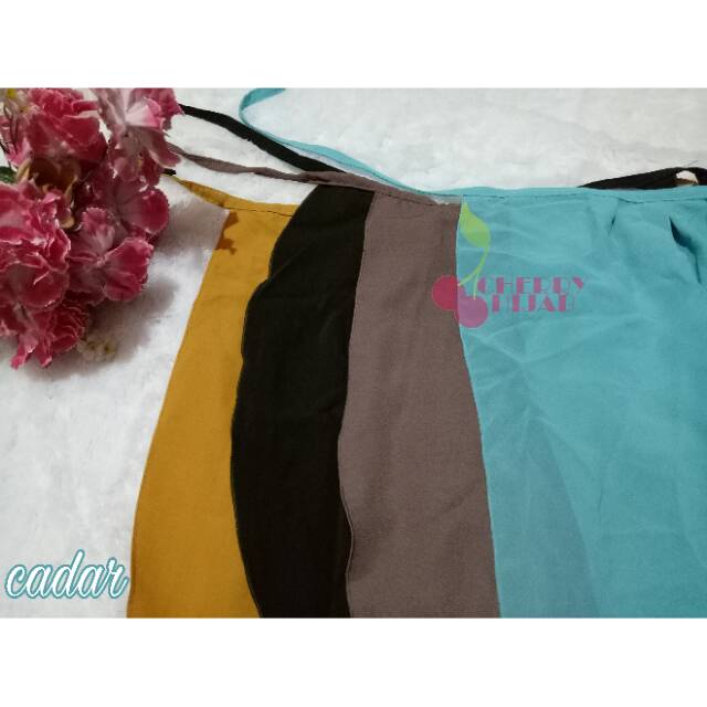 Cadar tali khimar,  hijab dan jilbab syari bahan wolfis / ceruti murah,