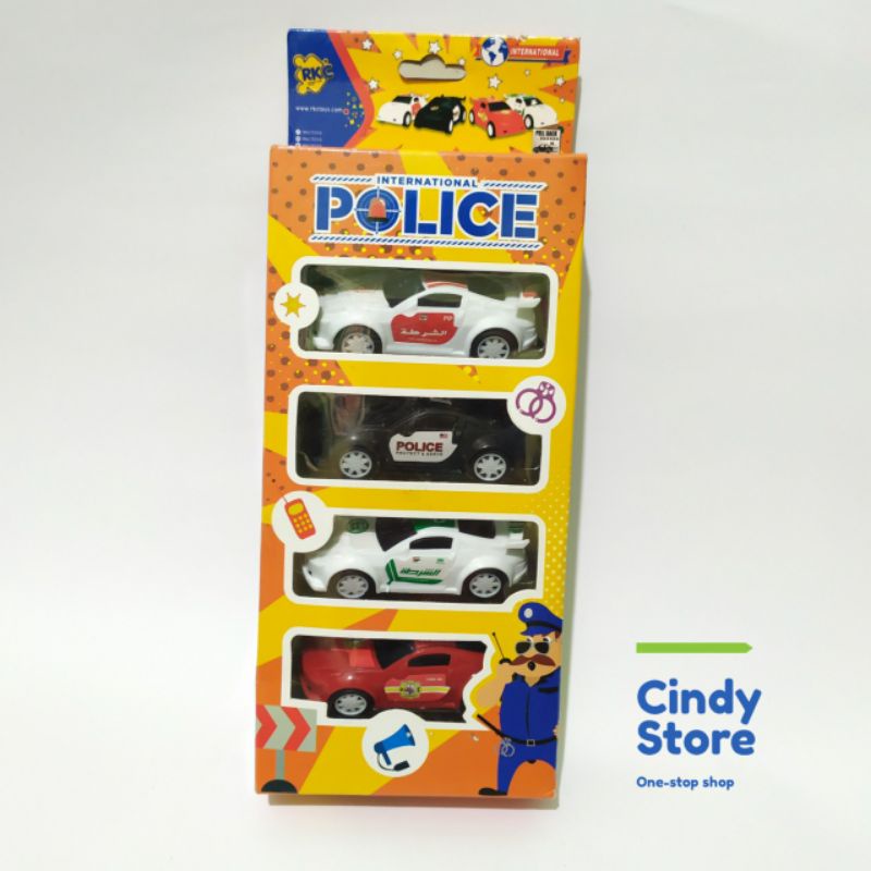 MOBIL-MOBILAN SET 4 IN 1 MOBIL POLISI MAINAN ANAK COWOK / LAKI LAKI ISI 4 BANYAK WARNA