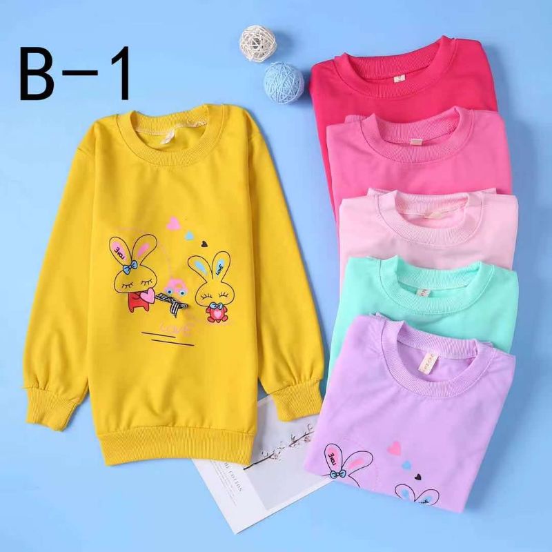 Kode: SIPO Atasan Anak Perempuan Import 4-11 Tahun Sweater Anak Import 100% kaos Anak Perempuan