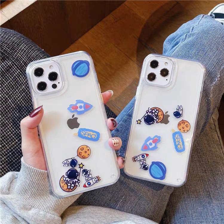 Astronot planet Casing Air water Iphone 6 6s 7 8 SE 6+ 6s+ 7+ 8+ X Xs Xr Max 11 12 13 Pro Mini FH04