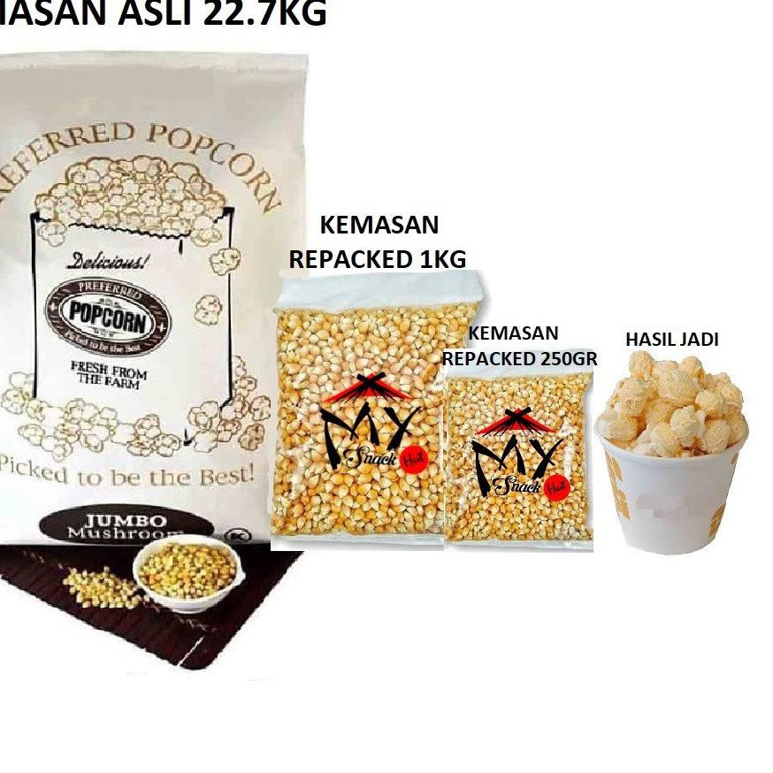 Star POPCORN JUMBO MUSHROOM 250GR - POP CORN MUSHROOM BESAR - BIJI JAGUNG KERNEL JAMUR - JAGUNG PIPI