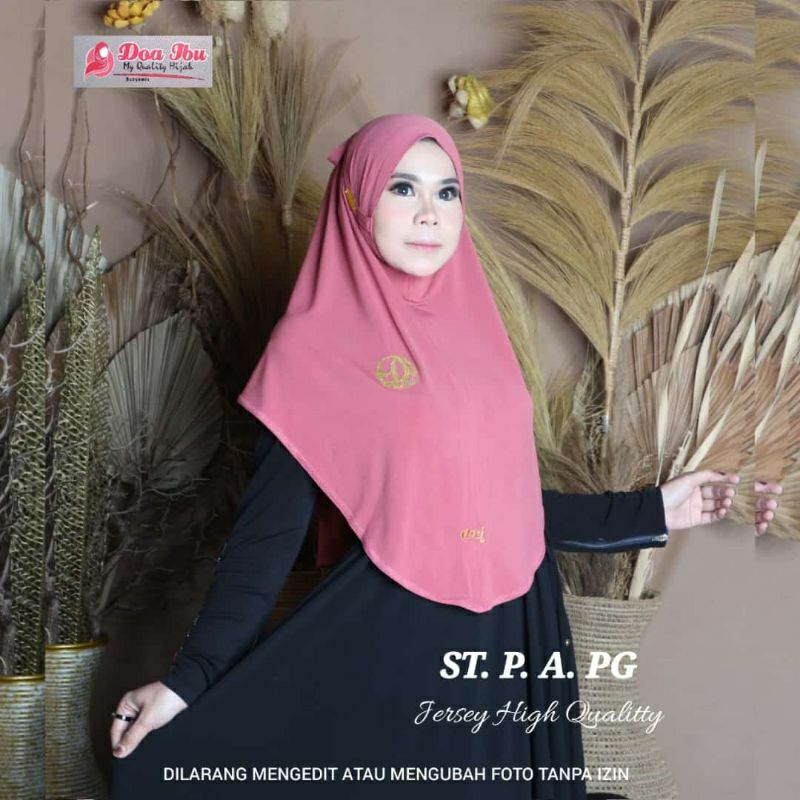 Jilbab doa ibu bergo siria tali pressgold jersey high quality