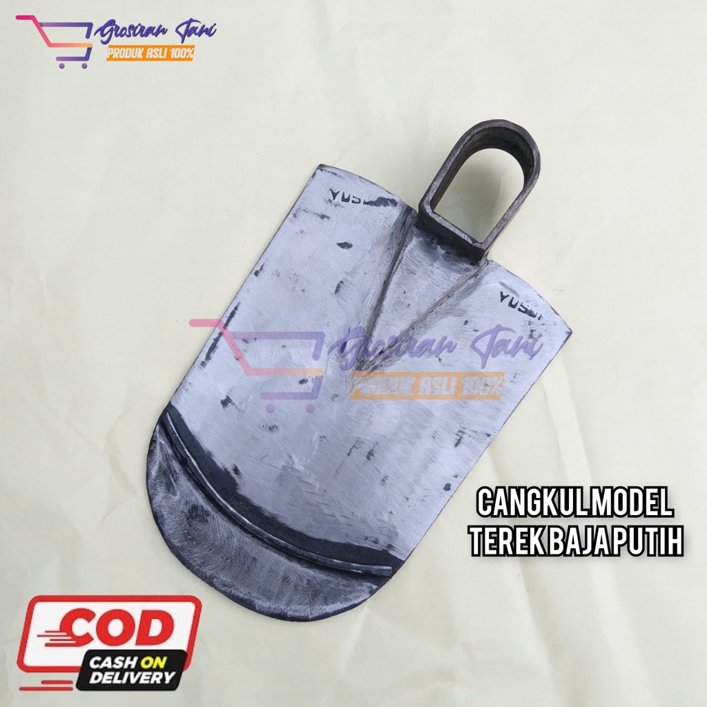 ( MURAH ) Cangkul Model Terek Baja Putih - Pacul Bilah 18 Cm Anti Lengket - Alat Berladang Dan Memba