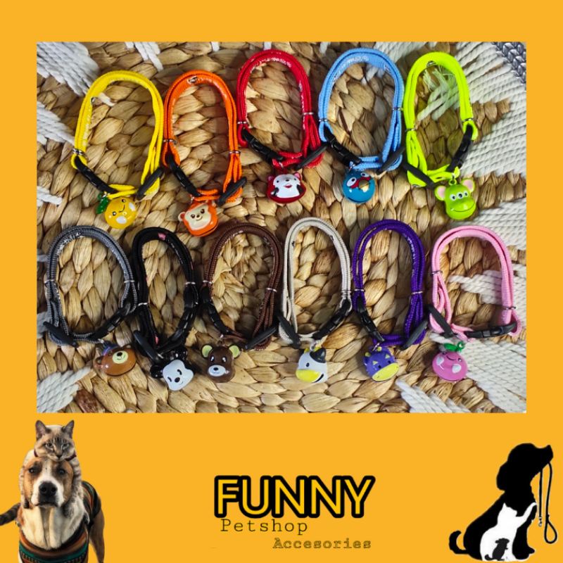 Kalung kucing motif boneka/ kalung kucing karakter/ kalung kucing lucu/ kalung hewan lucu