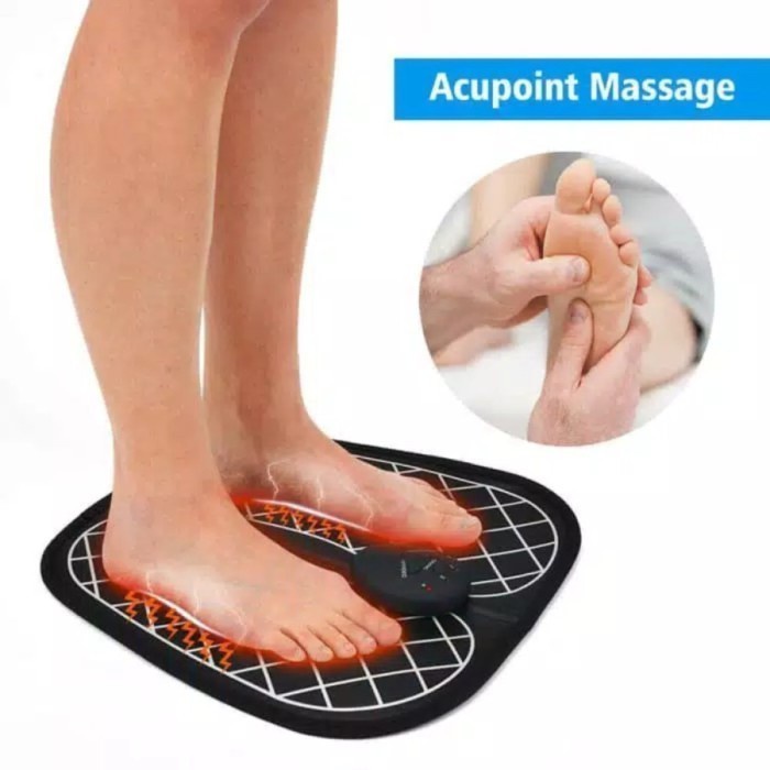 barokah gamis EMS Foot Massager Pad Alat Pijat Kaki Akupuntur Kaki Elektrik Recharge