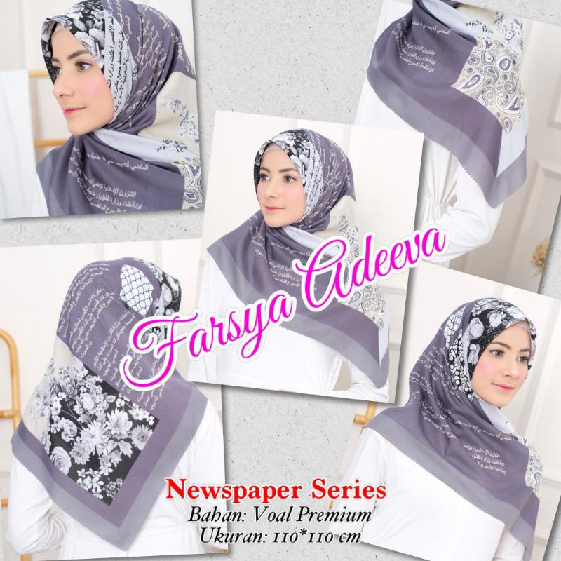 hijab koran/jilbab koran/kerudung koran/denay koran||park 1-Bunga abu